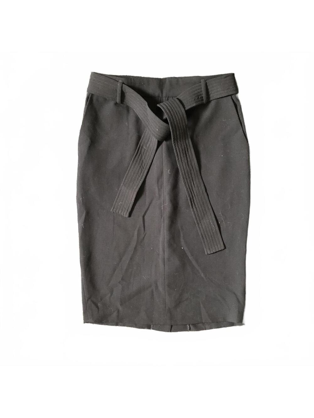 Carolina Belle Black Pencil Skirt with Belt Size 2